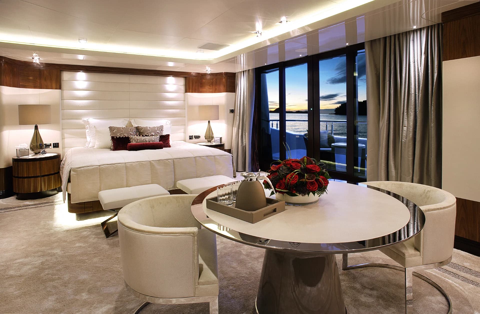 Luxury superyacht on the water