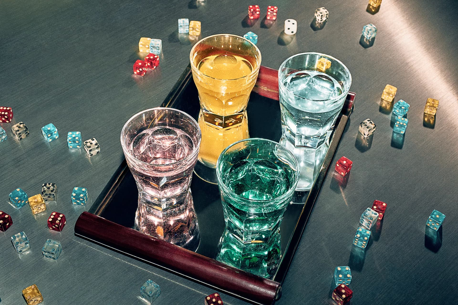 A collection of sparkling crystal glassware.