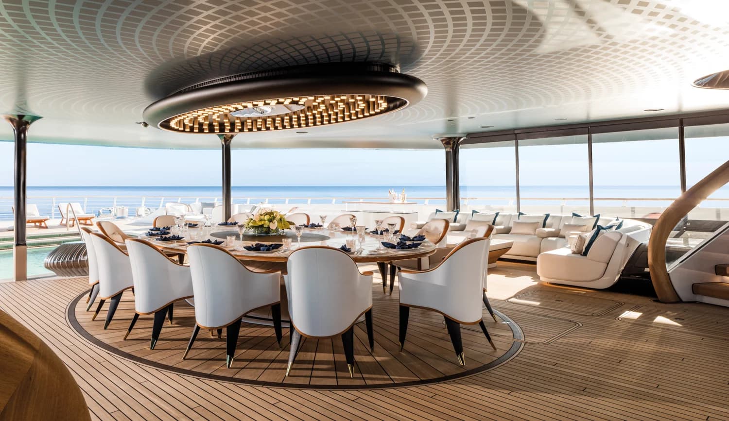 A Lounge Area Inside A Superyacht