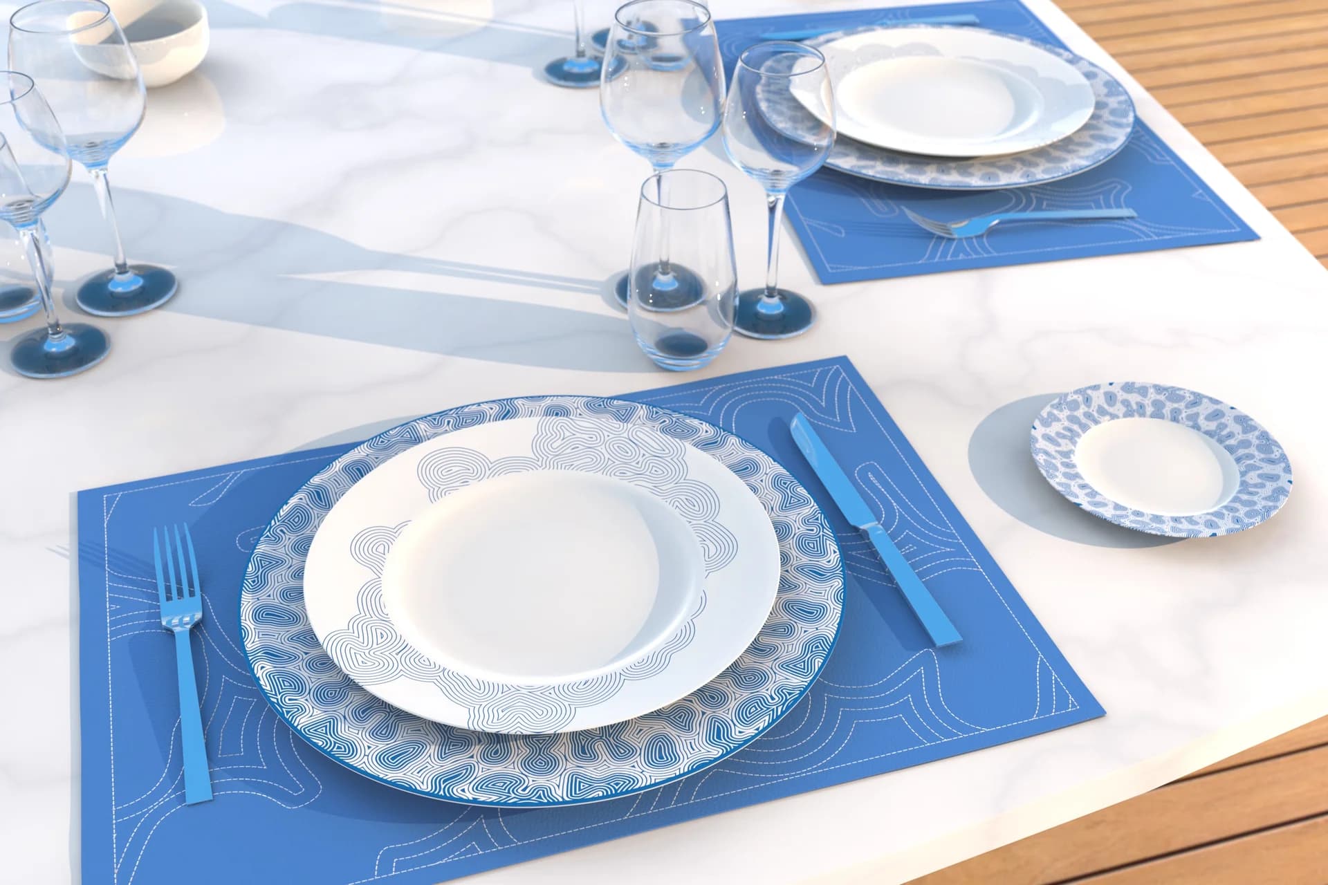 A designer sketching a custom plate design.